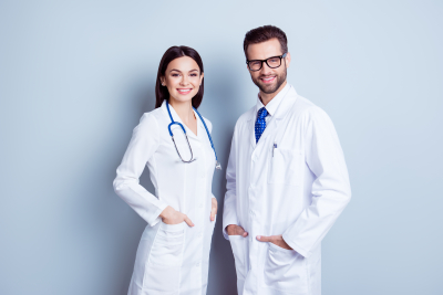 two doctors smiling